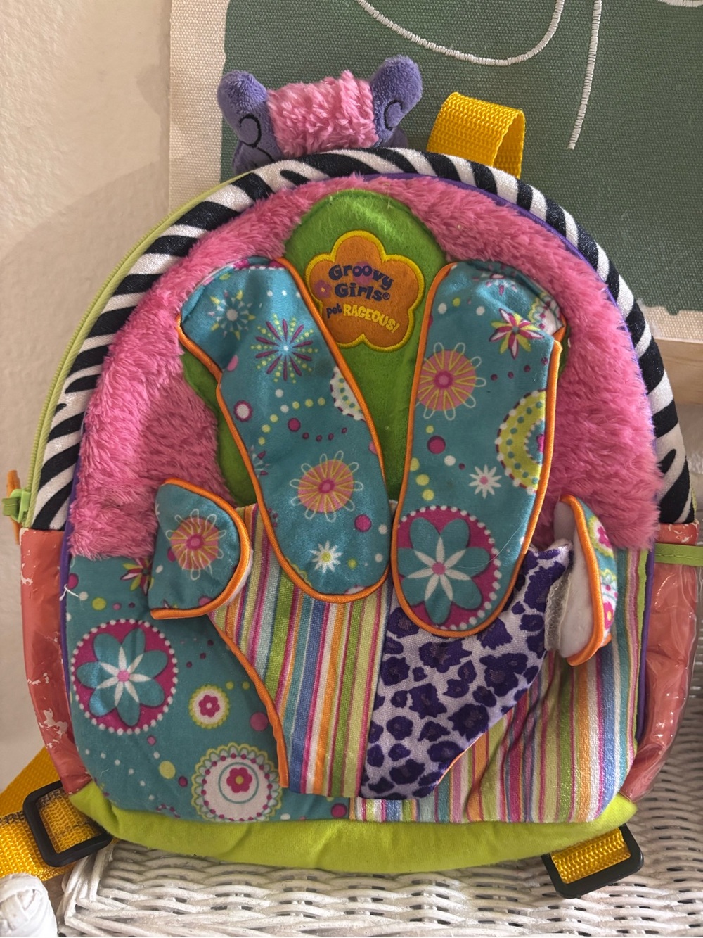 Y2k Groovy Girls Pink & Teal Kids Backpack by Raceous